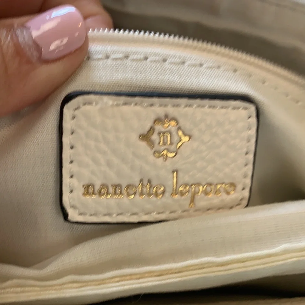 Nanette Lepore white wristlet, cross body bag